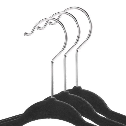 Velvet Baby Hangers, Set of 50 - Black