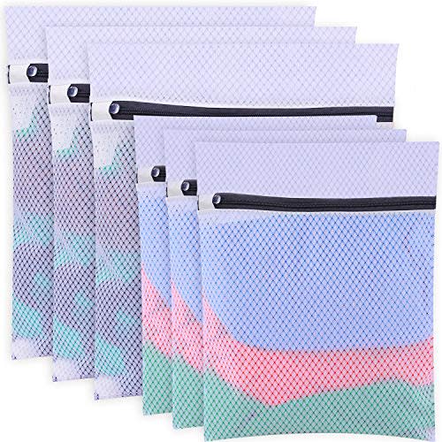 BAGAIL Set of 6 Mesh Laundry Bags for Sweater,Blouse,Hosiery,Bras,etc. Upgraded Laundry Bags for Travel Storage Organization (6 Set)