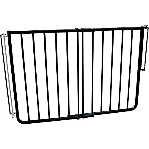Cardinal Gates SS30OD Outdoor Baby Gate for Top of Stairs-Adjustable Outdoor Dog Gate-Aluminum Safety Gate for Kids & Pets-Can be Installed at Angles -27 to 42.5 Inches Wide - Black USA Based Company