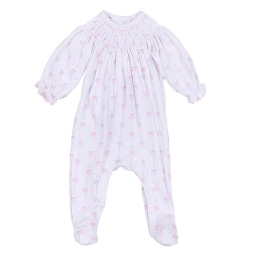Baby Girl Bishop Smocked Footie - Pima Cotton - Magnolia Baby Amelia's Classics