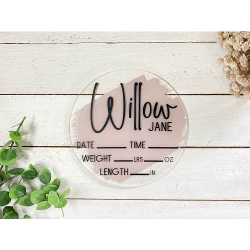 Acrylic Baby name Announcement with Birth Stats Personalized Baby Name Sign Newborn Name Sign Acrylic Stats Sign Hospital Photo Prop
