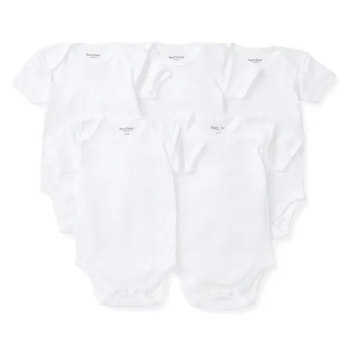 Bee Essentials Organic Short Sleeve Baby Bodysuit 5 Pack