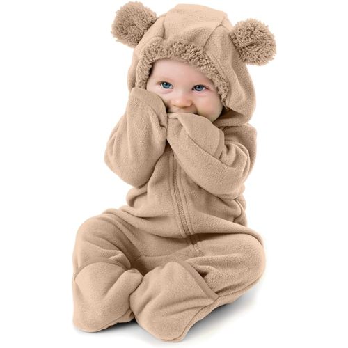 Cuddle Club Fleece Baby Bunting Bodysuit with Hood, Convertible Mittens & Booties, Car Seat Friendly, Soft & Warm, Easy Zip