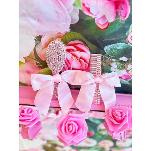 Sparkling Baby Brush & Comb Set: Silk Bristles, Rhinestone Detail