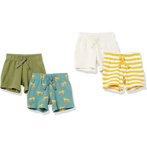 Amazon Essentials Unisex Babies' Cotton Pull-On Shorts, Multipacks