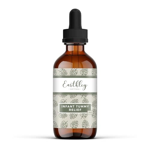 Earthley Wellness Infant Tummy Relief, Natural Herbal Tincture for Gas, Bloating, and Hiccups in Babies & Kids, Gentle Stomach Support with Fennel, Ginger, & Catnip, Alcohol-Free (2 oz)