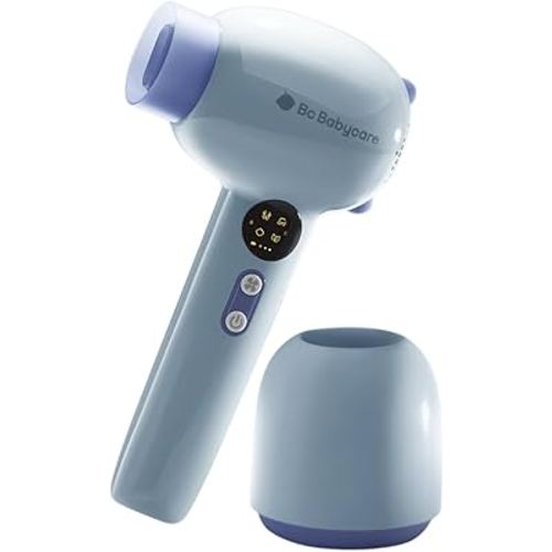 Bc Babycare Gentle Cordless Hair Dryer for Baby and Kids, Quiet Portable Mini Blow Dryer for Infant,​Portable​ Travel Hair Dryer,Low Heat/Speed with 4 Model for Hair Diaper and Full Body (Purple)