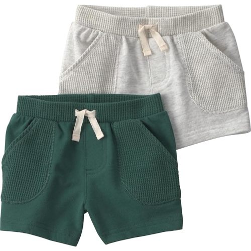 Little Planet by Carter's Neutral 2-Pack Shorts Made with Organic Cotton, Multi, 24M