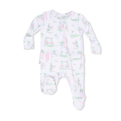 Pretty Golf - 2 Way Ruffle Back Zipper Footie