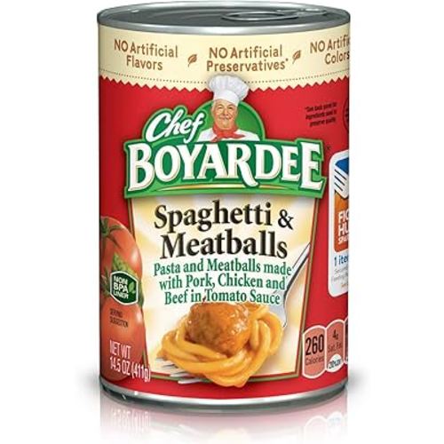 Chef Boyardee Spaghetti and Meatballs Can Pasta, Canned Food, 14.5 OZ Can (24 Cans)