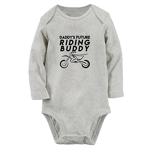 iDzn Daddy's Future Motocross Riding Buddy Funny Rompers Newborn Baby Bodysuits Infant Jumpsuits Outfits Long Sleeves Clothes