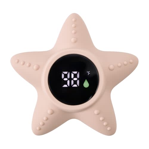 Haakaa Silicone Baby Bath Thermometer – Water Temperature Thermometer for Baby Safety, Floating Infant Bath tub Temp Thermometer for Newborns & Toddlers - Starfish