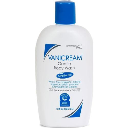 Vanicream Gentle Body Wash, 12 Fl Oz, Formulated without Common Irritants for Sensitive Skin, Gentle Cleanse and Moisture, Removes Dirt & Oils, Non-Drying, pH-Balanced Shower Gel