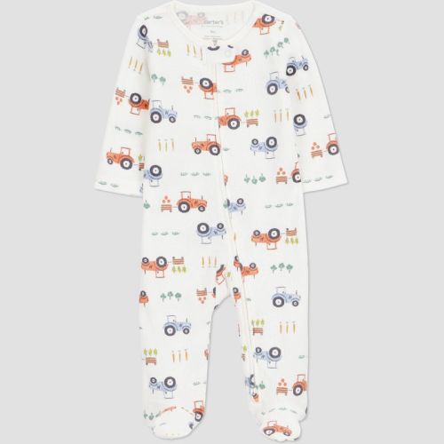 Carter's Just One You® Baby Boys' Farm Tractors Sleep N' Play - Cream- (newborn)