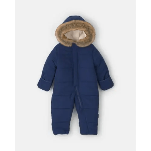 Baby Boy 1-Piece Hooded Pram Snowsuit - Navy Blue - OshKosh B'gosh | Carter's