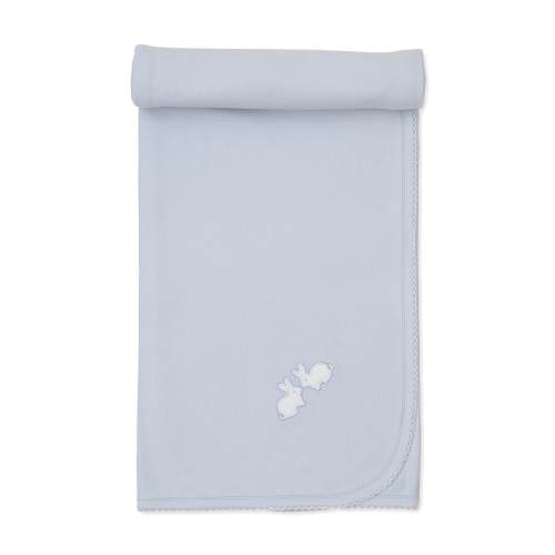 Pique Twin Bunnies Blue Blanket