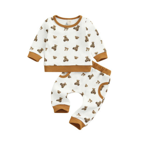 TEDDY BEAR Waffle Knit Outfit - Hazel & Bo