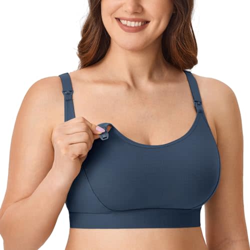Gratlin Women's Plus Size Nursing Bra Sports Maternity Support Cotton Breastfeeding Bras