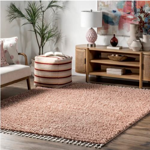 Dream Solid Shag Rug | Blush – Rugs USA