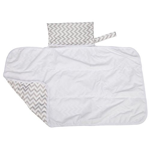 Baby Diaper Changing Mat Portable Foldable Washable Compact Travel Nappy Waterproof Play Mat 30inx18.5in,77cmx47cm (Grey Chevron)