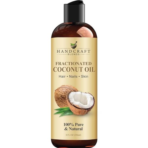 Handcraft Blends Fractionated Coconut Oil - 8 Fl Oz - 100% Pure and Natural - Premium Grade Carrier Oil for Skin and Hair - Hair and Body - Massage