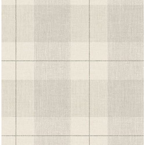NextWall Lenox Hill Plaid Peel and Stick Wallpaper (Neutral)