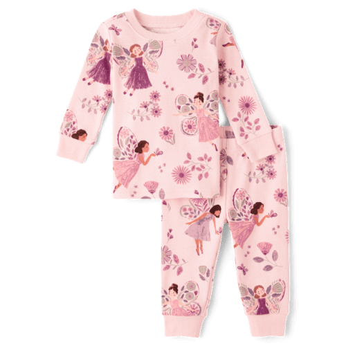 Baby And Toddler Girls Fairy Snug Fit Cotton Pajamas - Pink