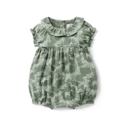 Baby Coastline Green Horse Toile The Horse Toile Baby Romper by Janie and Jack