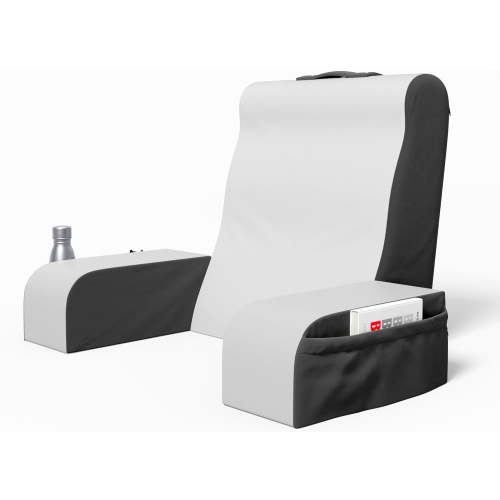 Kolbs Reading Pillow | Full Support for Comfort Solid Foam | Back Pillow for Bed Sitting Up TV Book Gaming Pillow - Back Support Pillow for Bed Backrest Bed Chair with Arms (Grey/White, Standard)
