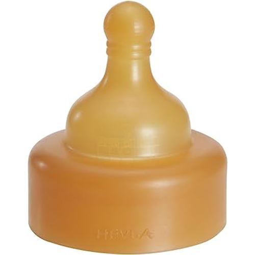 HEVEA Wide Neck Baby Bottle Nipple - Medium Flow Glass Bottle Nipple for Babies and Toddlers - Single-Pack - 100% Natural Rubber 3+ Months