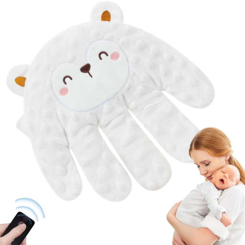 Electric Baby Patting Sleep Soother - Remote Control Soft Pillow Toy with Gentle Palm Design, 12 x 8 Inches for Naptime & Nighttime, Ideal for Cribs and Travel"