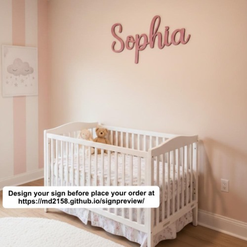 Personalized Wooden Baby Nursery Sign,  Wall Decor, Custom Name Sign, Christmas Gift
