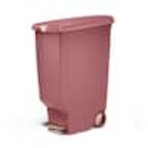simplehuman 10.6 Gal. / 40L Slim Step Kitchen Trash Can, Blush Plastic with Soft-Close Locking Lid CW1726
