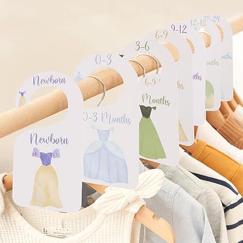 Princess Nursery Closet Dividers - Princess Baby Shower,Baby Girl Closet Organizer,Newborn to 24 Months for Home Nursery