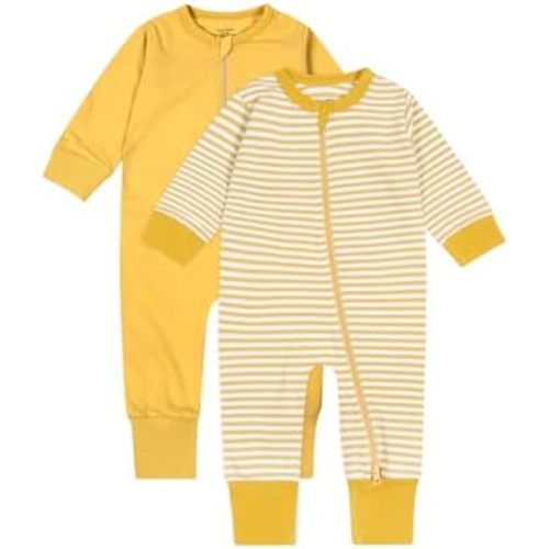 Teach Leanbh Baby Boys Girls 2-Pack Footless Pajamas Cotton 2 Way Zipper Long Sleeve Romper Jumpsuit Sleep and Play