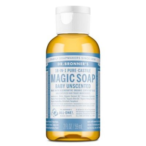 Dr. Bronner's Magic Pure Castile Liquid Soap Bodywash - Baby Unscented - 2 fl oz