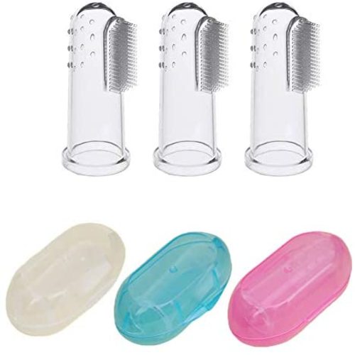 Baby Finger Toothbrush for Training Teething - Infant & Toddles & Lids Teeth Brush Soft Babies Toothbrushes Oral Cleaning Massager to Train Your Child Healthy Oral Habits -3 PCS