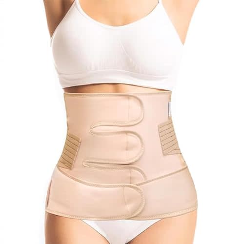 Auflex 2-in-1 Postpartum Belly Band- C Section Recovery Must Haves Abdominal Binder for Women - Post Surgery Belly Binder Wrap and Waist Support, Belly Binder for Postpartum Support- (Small to Large)