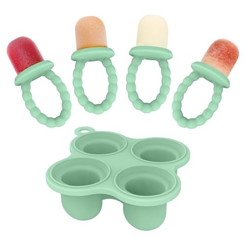 Baby Ice Lolly Mould, Silicone Petite Pops, Baby Popsicle Mold Set Tiny Pops and Teether for Infants 4+ Months Teething Relief, Baby Essentials
