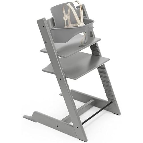 Stokke Tripp Trapp High Chair 2 + Baby Set + Harness, Storm Grey