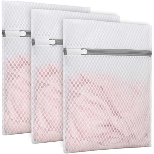 Muchfun 3Pcs Durable Honeycomb Mesh Laundry Bags for Delicates (1Large, 1Medium, 1Small)