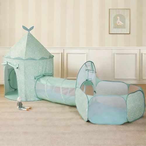 Tiny Land® Compact Adventure 3-in-1 Play Tunnel With no Balls - Green