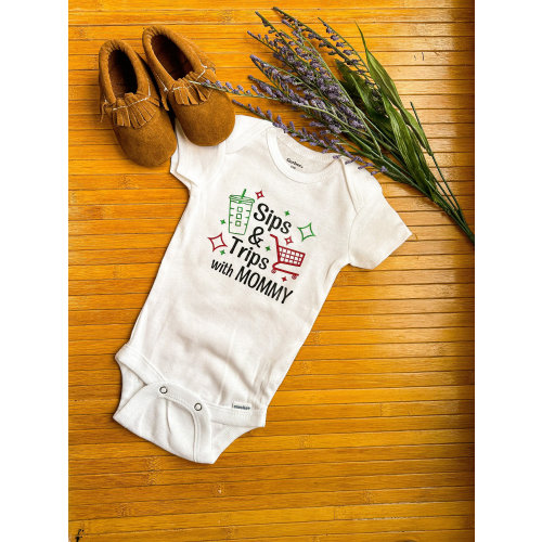 Sips and trips onsie - Trips and sips - baby shower - Mommys girl - Gender reveal - Sips and Trips - Pregnancy Reveal - baby announcement