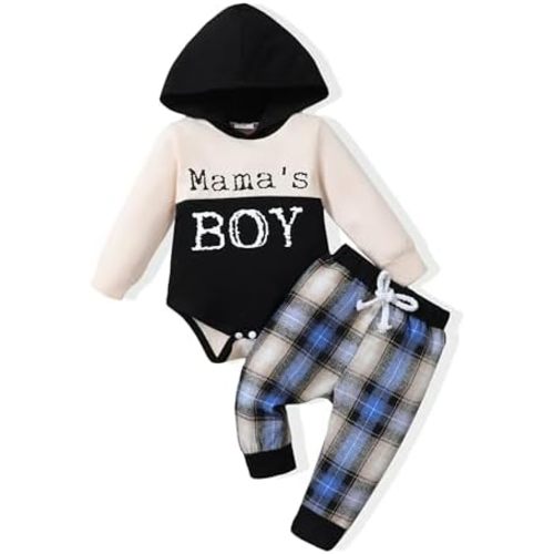 Renotemy Newborn Baby Boy Clothes Infant Boy Outfits Baby Hoodie Romper Fall Winter 0 3 6 9 12 18 Months Baby Clothes for Boy