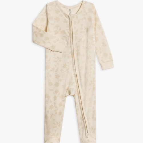 Colored Organics Baby Zip-Up Footed Sleeper with 2-Way Zipper - Newborn Organic Cotton Pajamas