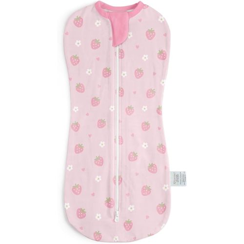 SANDJEST Baby Swaddle 0-2 Months, Cotton Arm-in Zipper Sleep Sack, Wearable Blankets Wrap for Newborn Infant Girls (Floral, Pack of 1)