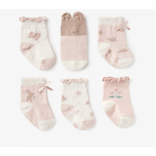 Garden Picnic Non Slip Baby Socks 6pk