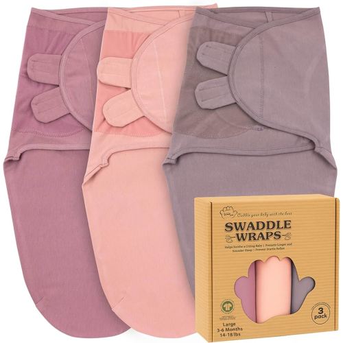 Bublo Baby Swaddles for Newborns – 3-Pack Infant Swaddles 3-6 Months – Adjustable Swaddle Sleep Sack – Soft Organic Cotton Baby Wrap for Safe & Cozy Sleep