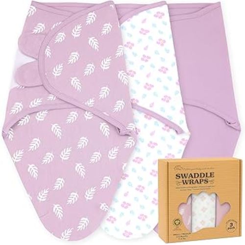 Bublo Baby Swaddles for Newborns – 3-Pack Infant Swaddles 0-3 Months – Adjustable Swaddle Sleep Sack – Soft Organic Cotton Baby Wrap for Safe & Cozy Sleep