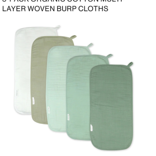5-Pack Organic Cotton Multi-layer Woven Burp Cloths | Honest Baby Clothing